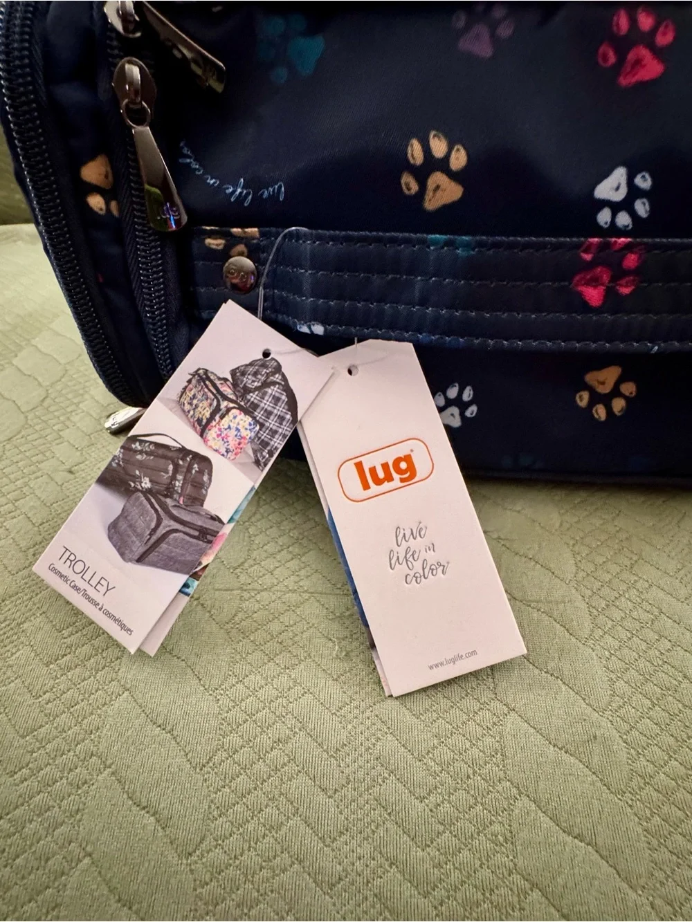 Lug Trolley Cosmetic Bag Paws Navy NWT